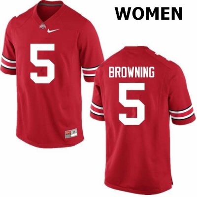 Women's Ohio State Buckeyes #5 Baron Browning Red Nike NCAA College Football Jersey Version PEV4044RS